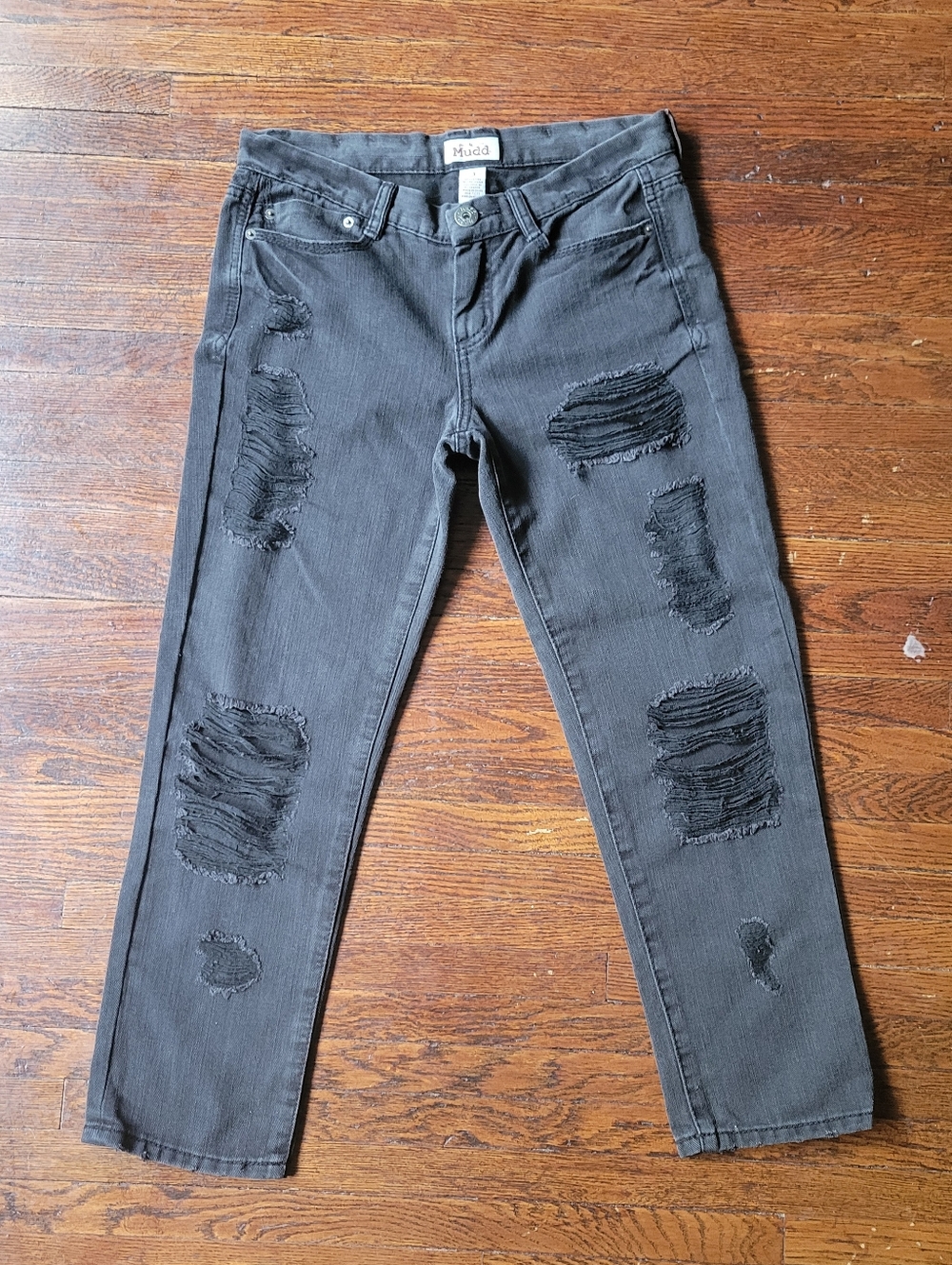 Mudd Men's Distressed Black Skinny Jeans